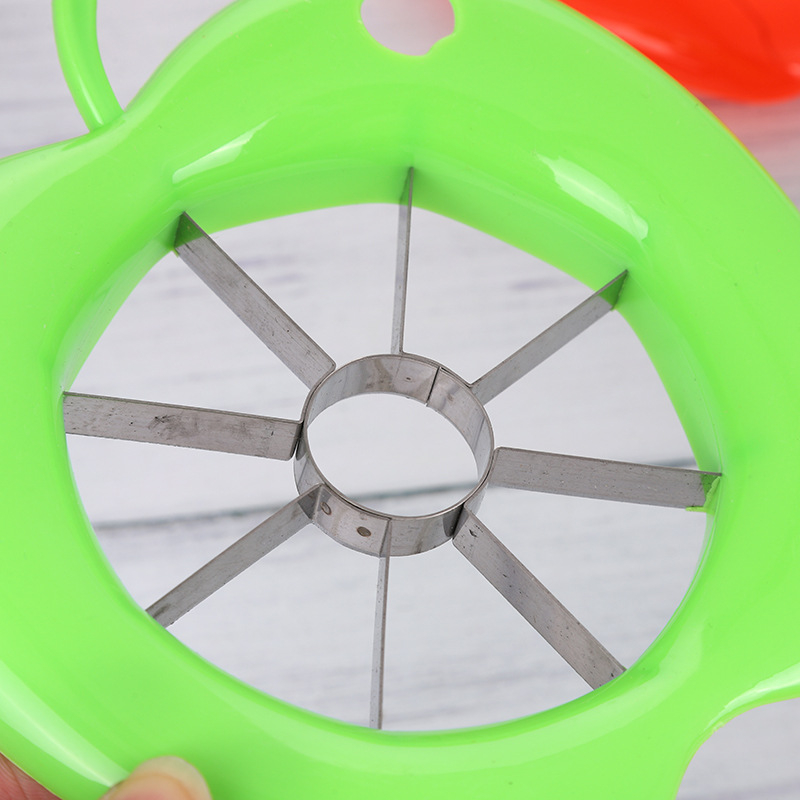 Tăietor de fructe mare, în formă de măr – tăietor din plastic pentru mere și separator din oțel inoxidabil