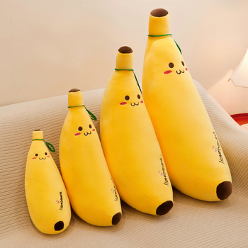 Banana pliš igračka – pliš voćna lutka za djecu, mekani kratki pliš