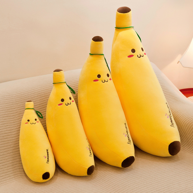 Banana pliš igračka – pliš voćna lutka za djecu, mekani kratki pliš