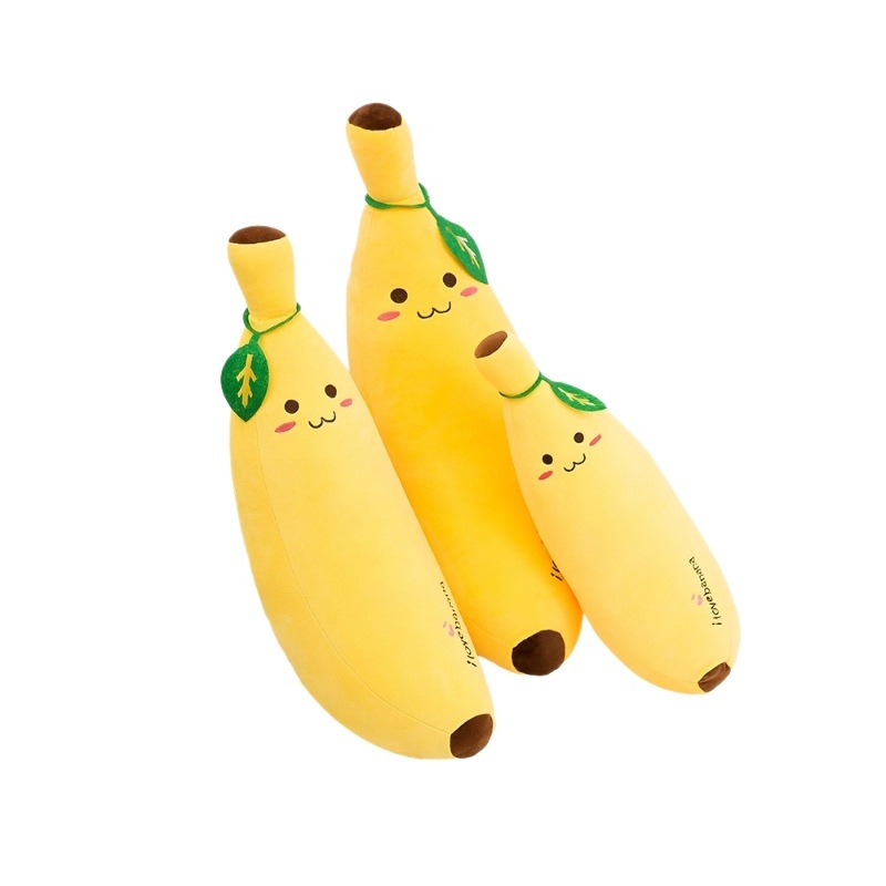 Banana pliš igračka – pliš voćna lutka za djecu, mekani kratki pliš