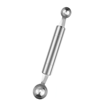 Set din oțel inoxidabil pentru fructe: instrument de sculptare a fructelor, tăietor pentru pepene, formator pentru bile de fructe și linguriță rotundă pentru căpșuni