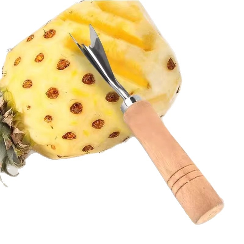 Decojitor de ananas din oțel inoxidabil, antiderapant, ustensilă de bucătărie multifuncțională pentru fructe cu cap dublu