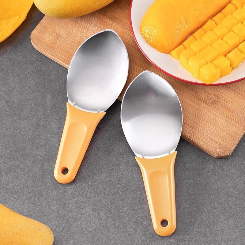 Instrument pentru tăierea mango în cuburi din oțel inoxidabil, tăietor de fructe cu matriță pentru cuburi, lingură pentru pepene și cuțit pentru avocado