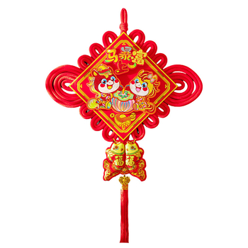 Nod chinezesc de înaltă calitate pentru living și intrare, Anul Calului, pandantiv mare cu binecuvântare pentru Festivalul Primăverii