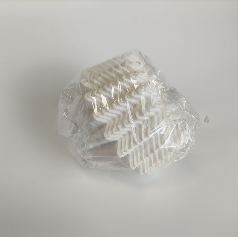 Filtru de cafea din hârtie 50 g, model valuri, formă de bol origami pentru prepararea cafelei