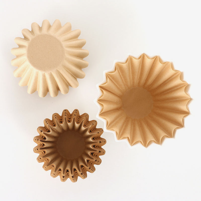 Filtru de cafea din hârtie 50 g, model valuri, formă de bol origami pentru prepararea cafelei