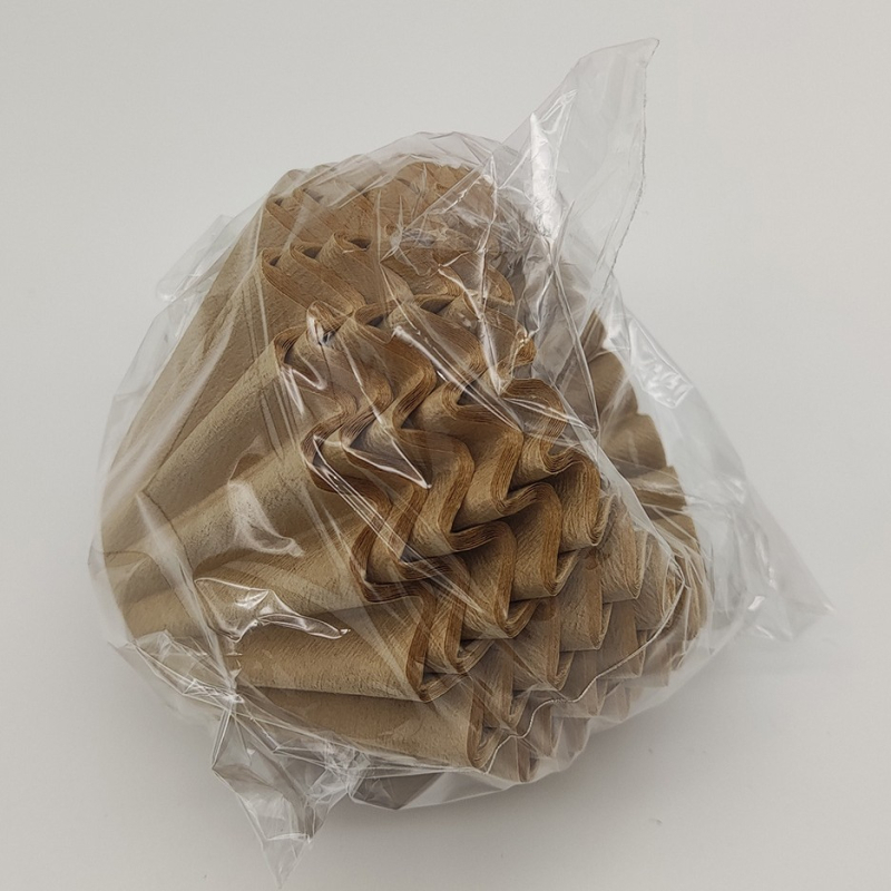 Filtru de cafea din hârtie 50 g, model valuri, formă de bol origami pentru prepararea cafelei