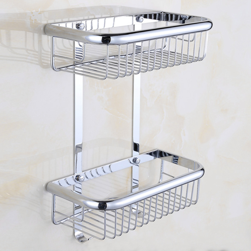 Raft de baie montat pe perete din cupru, design nordic, colț pătrat, accente albastre în formă de triunghi