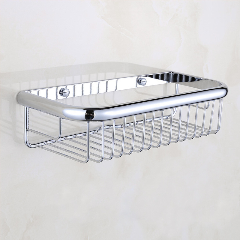 Raft de baie montat pe perete din cupru, design nordic, colț pătrat, accente albastre în formă de triunghi