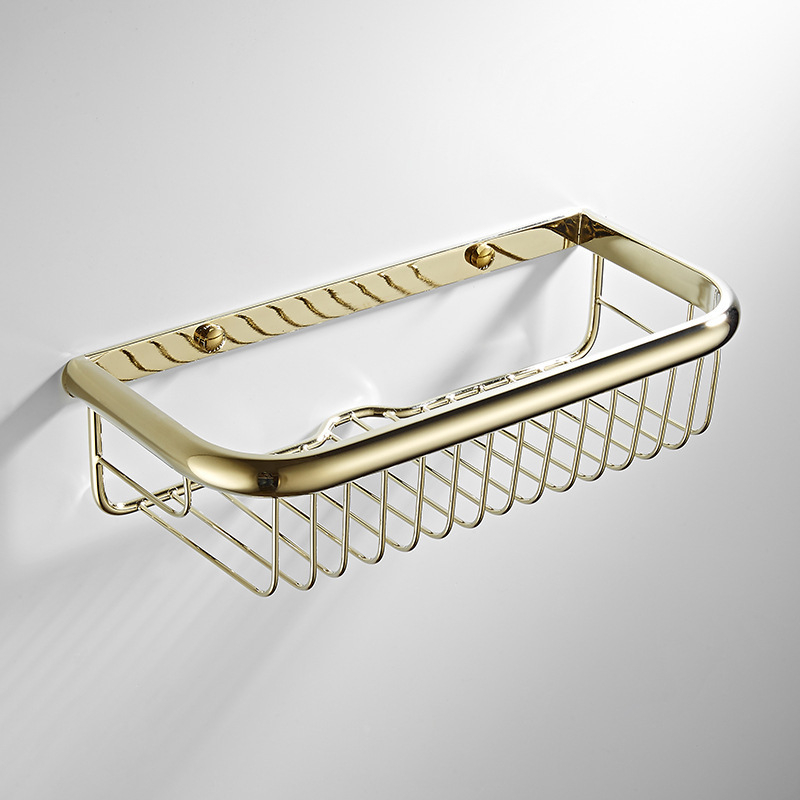 Raft de baie montat pe perete din cupru, design nordic, colț pătrat, accente albastre în formă de triunghi