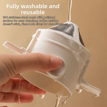 Filtru reutilizabil pentru cafea din oțel inoxidabil pentru V60, filtru pour-over pliabil cu urechi