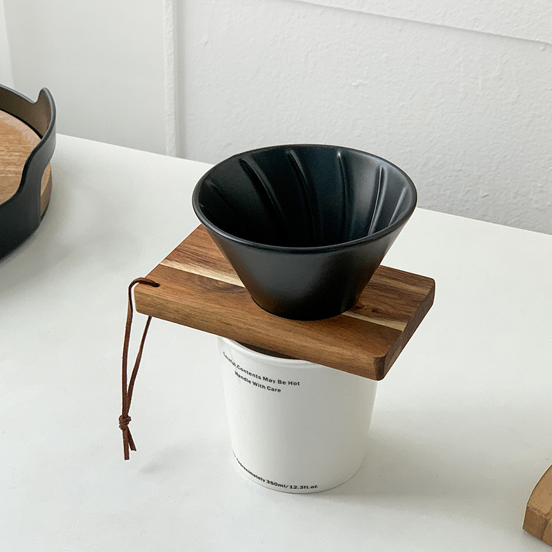 Ceașcă ceramică de filtrare pentru cafea turnată manual, con V60 pentru filtrare prin picurare
