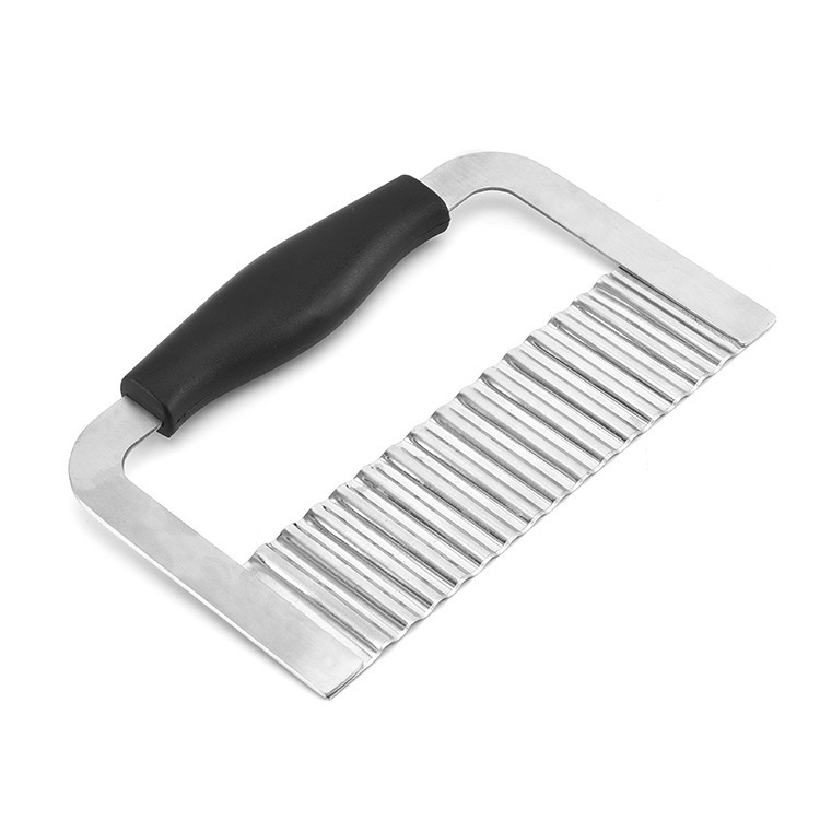 Tăietor pentru cartofi pentru chipsuri cu lamă ondulată, dinți de lup, cuțit ondulat, mâner PP, oțel inoxidabil