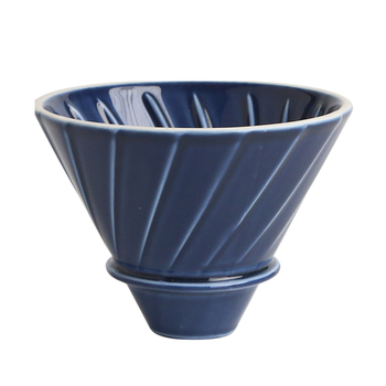 Set ceramic pentru cafea V60: filtru conic cu relief, pâlnie de picurare și cană de servire