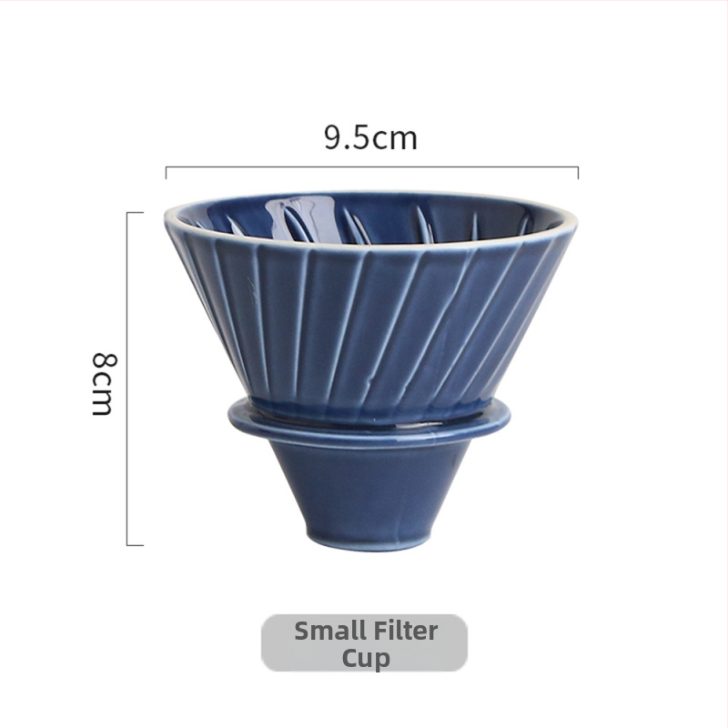 Set ceramic pentru cafea V60: filtru conic cu relief, pâlnie de picurare și cană de servire
