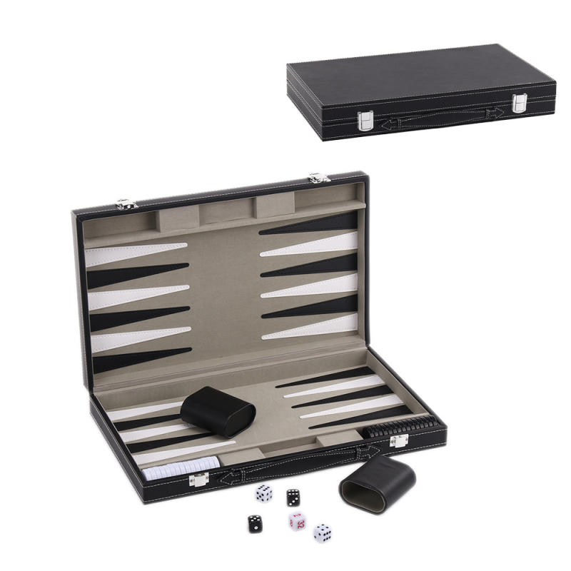 Backgammon set s PU kožnim futrolom, prijenosna ploča za backgammon, rekreacijska igra