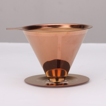 Filtru de cafea din oțel inoxidabil 304, cu plasă dublă, con de filtrare integrat, design minimalist