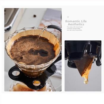 Filtru de cafea V60, hârtie de filtru cu formă de evantai și V, design în formă de tort, pentru cafetieră, comod