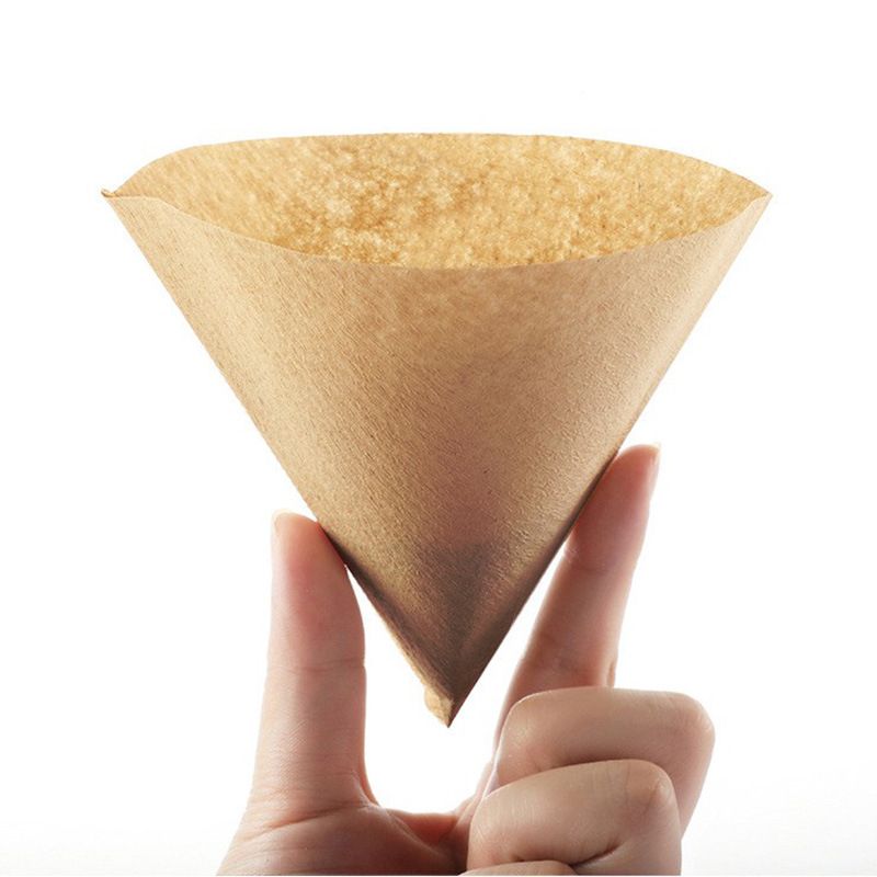 Filtru de cafea V60, hârtie de filtru cu formă de evantai și V, design în formă de tort, pentru cafetieră, comod
