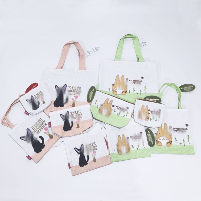Geantă tote cu model de wafel și broderie desen animat, mâner de mână, husă pentru apă de gură, husă cu fermoar și portofel pentru monede