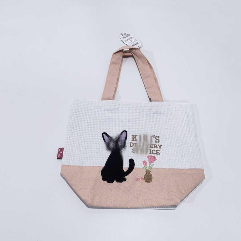 Geantă tote cu model de wafel și broderie desen animat, mâner de mână, husă pentru apă de gură, husă cu fermoar și portofel pentru monede