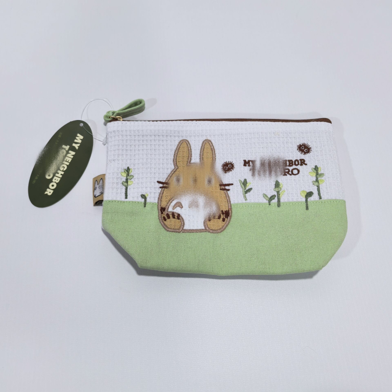 Geantă tote cu model de wafel și broderie desen animat, mâner de mână, husă pentru apă de gură, husă cu fermoar și portofel pentru monede