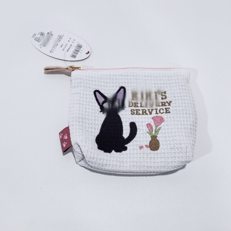 Geantă tote cu model de wafel și broderie desen animat, mâner de mână, husă pentru apă de gură, husă cu fermoar și portofel pentru monede