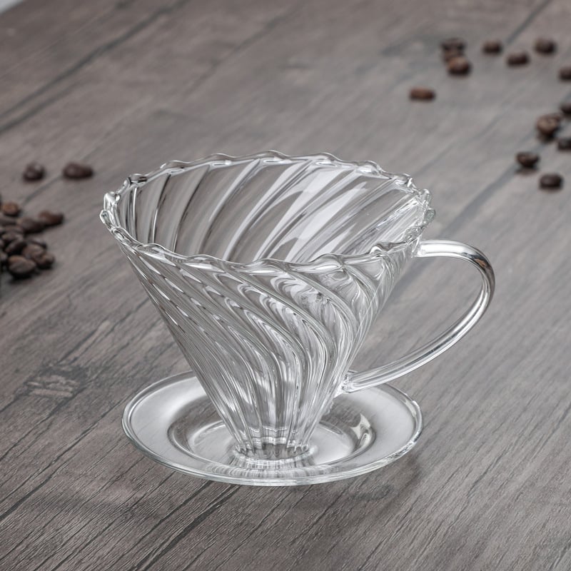 Set de cafea din sticlă cu filtru pour-over manual, cană pentru partajare și filtru pentru cold brew și drip american.