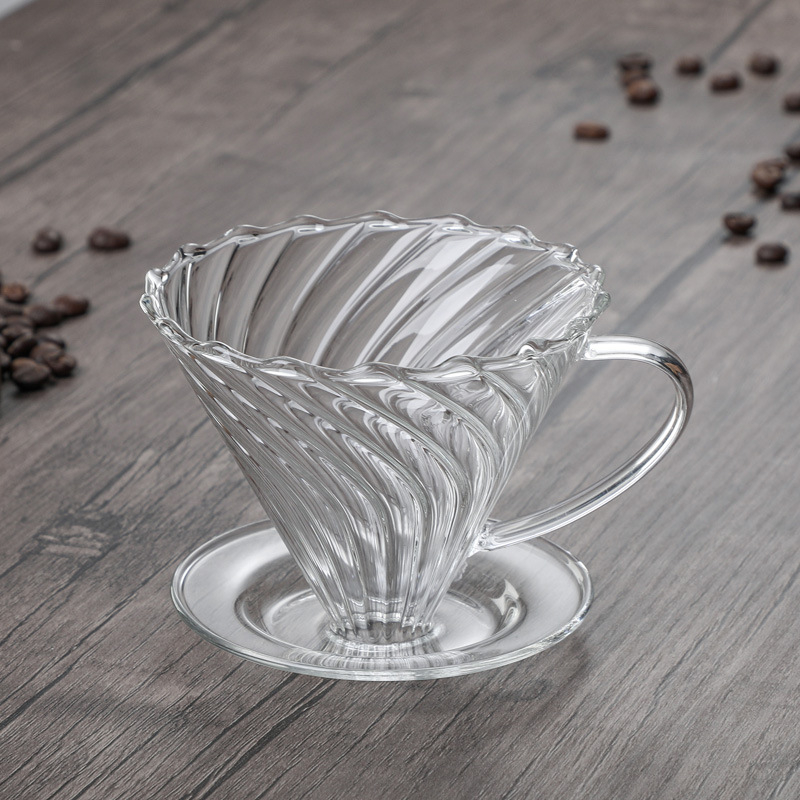 Set de cafea din sticlă cu filtru pour-over manual, cană pentru partajare și filtru pentru cold brew și drip american.