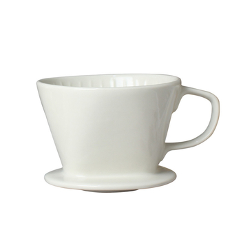 Căniță ceramică pentru filtru de cafea cu mâner, pentru 2–4 porții, filtru cu 3 orificii în formă de ventilator