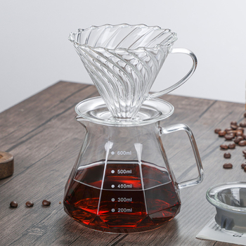 Set de cafea din sticlă cu filtru pentru preparare prin turnare – include filtru și pâlnie