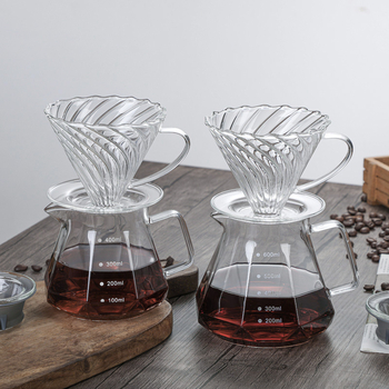 Set de cafea din sticlă cu filtru pentru preparare prin turnare – include filtru și pâlnie