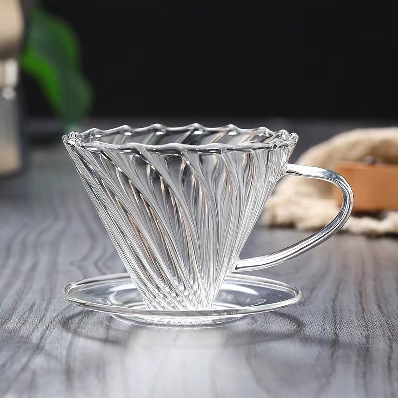 Set de cafea din sticlă cu filtru pentru preparare prin turnare – include filtru și pâlnie