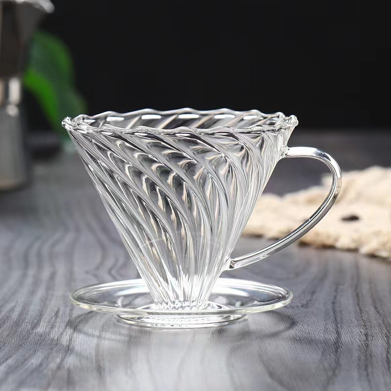 Set de cafea din sticlă cu filtru pentru preparare prin turnare – include filtru și pâlnie
