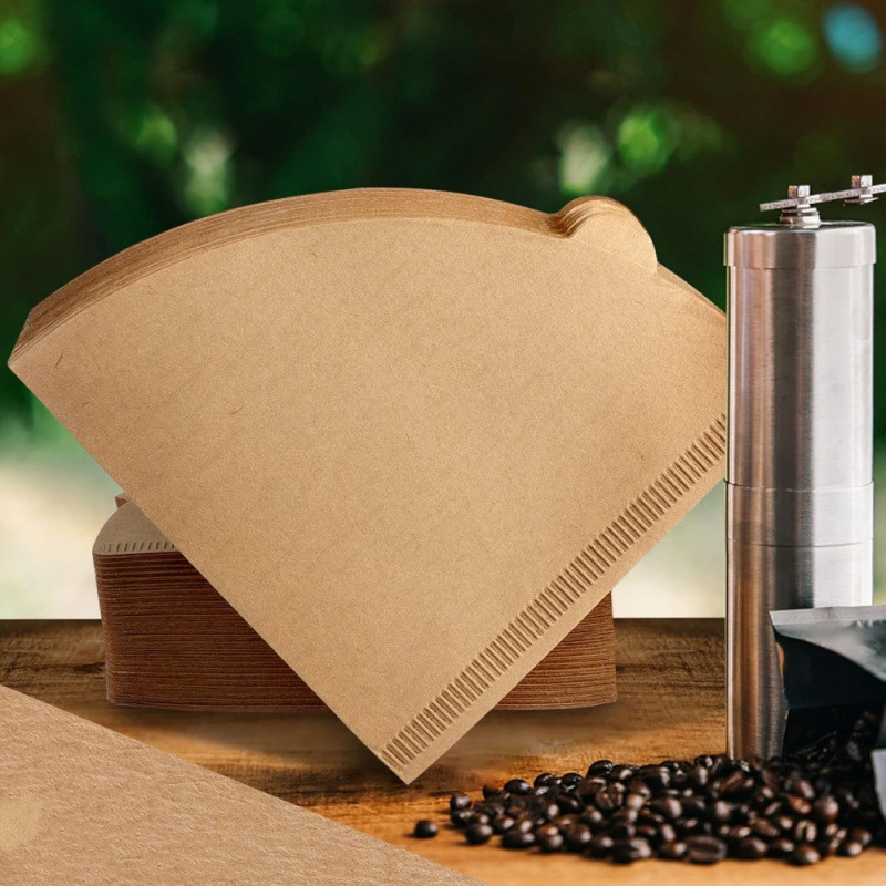 Filtru de cafea în formă de V pentru preparare manuală, filtru conic din pulpă de lemn