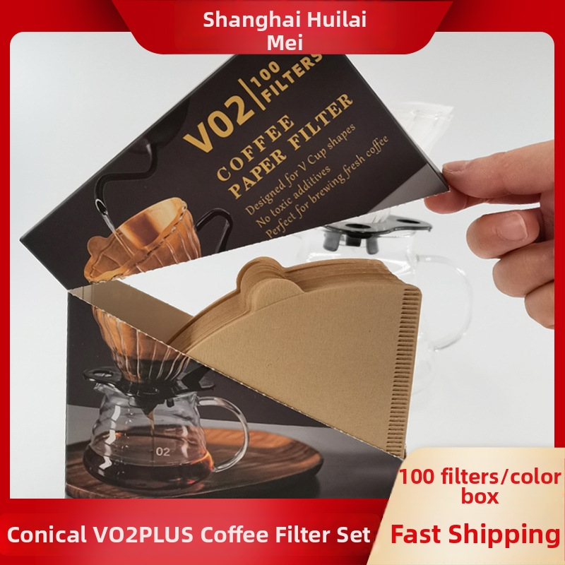 Filtre de cafea V60 conice pentru uz casnic, preparare manuală, model V02PLUS, 2–4 căni