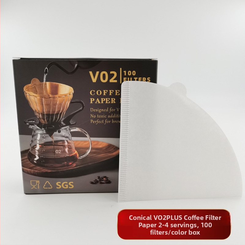Filtre de cafea V60 conice pentru uz casnic, preparare manuală, model V02PLUS, 2–4 căni