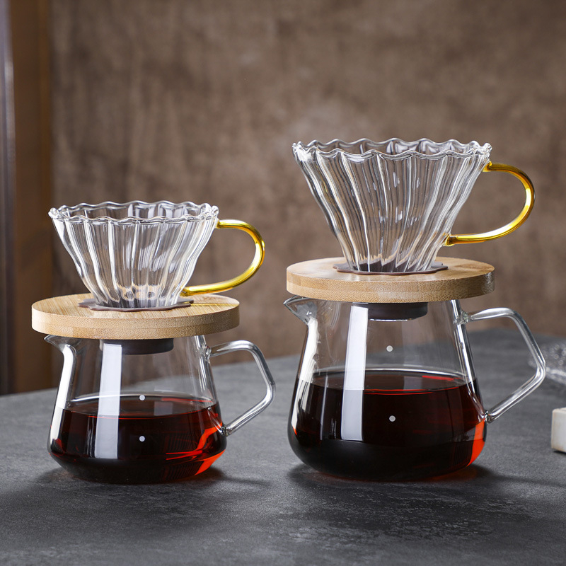 Filtru pour-over din sticlă borosilikată înaltă, filtru V60 pentru uz casnic