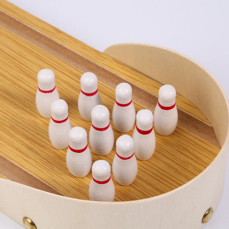 Prilagođena drvena mini stolna bowling igra, stolna igra, edukativna igra, interakcija roditelj-dijete, s fotografijama i etiketama