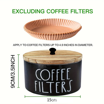 Cutie din lemn pentru filtre de cafea – organizator circular pentru birou
