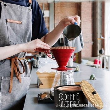 Cutie din lemn pentru filtre de cafea – organizator circular pentru birou