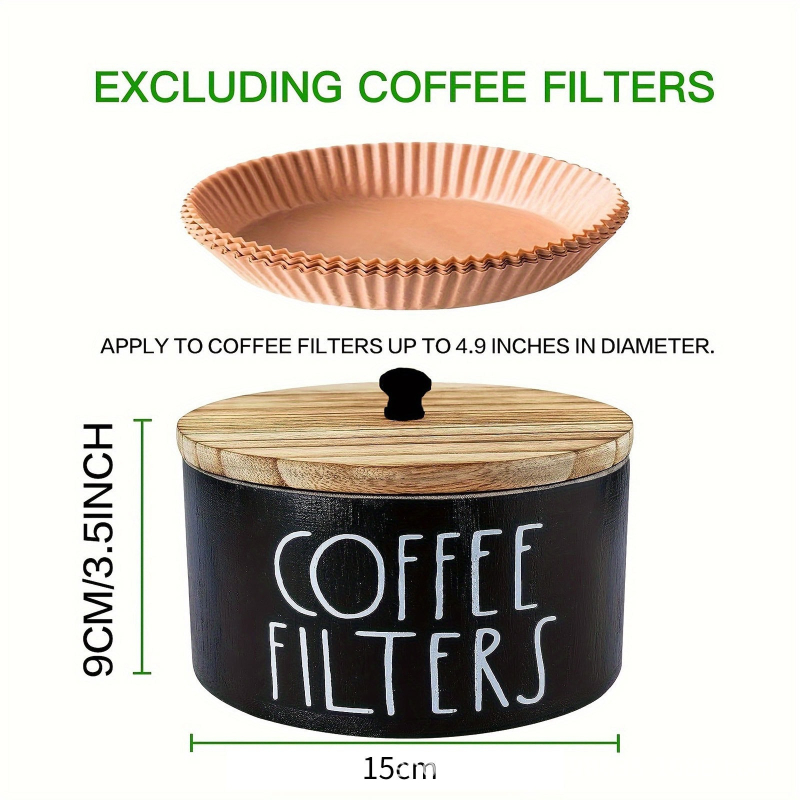 Cutie din lemn pentru filtre de cafea – organizator circular pentru birou