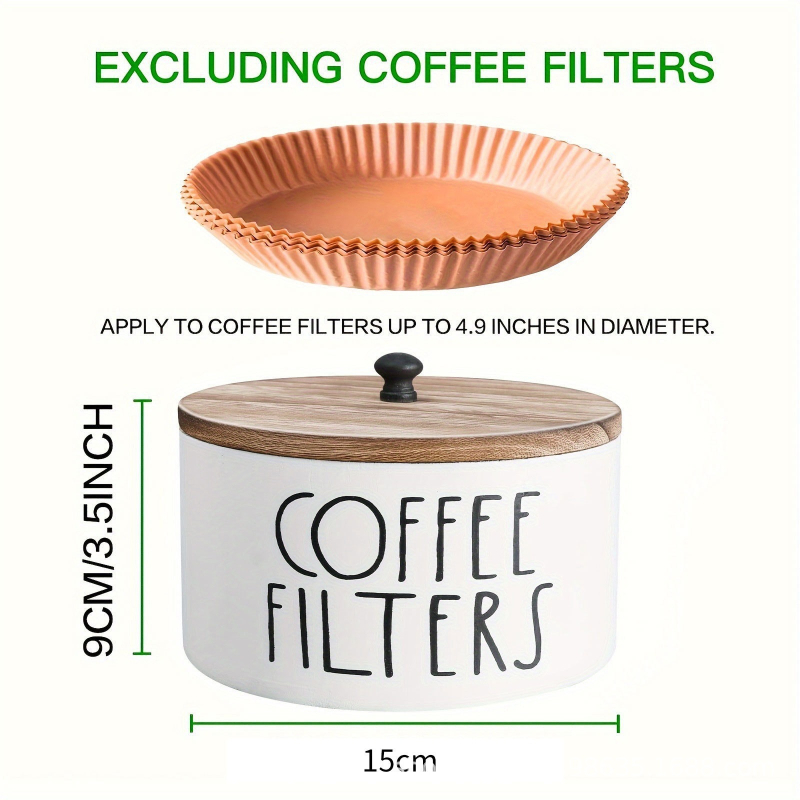 Cutie din lemn pentru filtre de cafea – organizator circular pentru birou