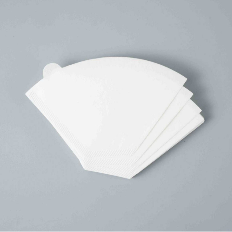 Filtru de cafea în formă de ventilator, din pulpă de lemn, pentru cafea preparată manual, 104 filtre