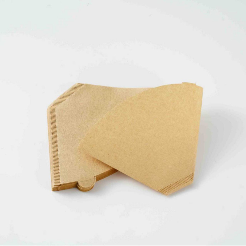 Filtru de cafea în formă de ventilator, din pulpă de lemn, pentru cafea preparată manual, 104 filtre
