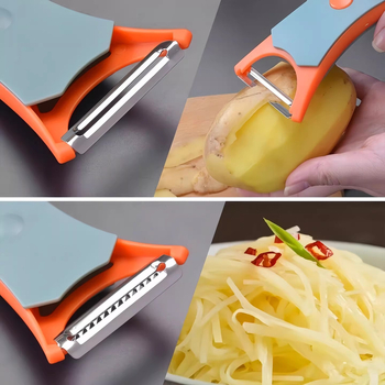 Instrument de bucătărie multifuncțional: curățare și răzuit, pentru cartofi, fructe și legume