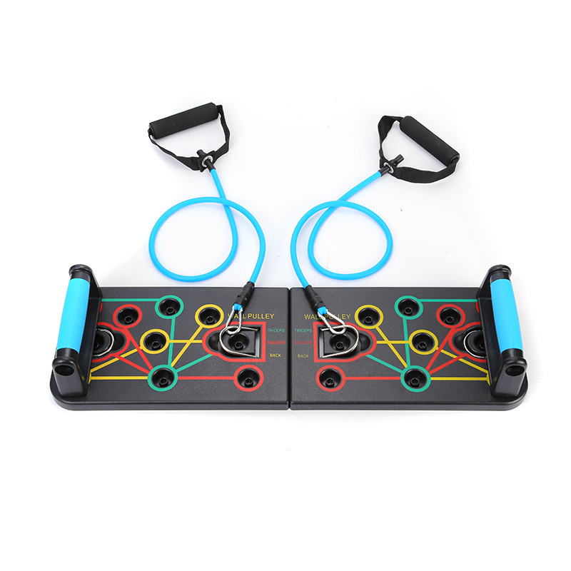 Višenamjenski stalak za sklekove za trening prsiju, trbuha i tricepsa, prijenosna kućna fitness oprema, model 10 funkcija, dimenzije 64,5×19×2 cm