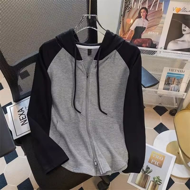 Ženska dukserica s kapuljačom za plus veličinu, lagana vanjska jakna, gradski stil