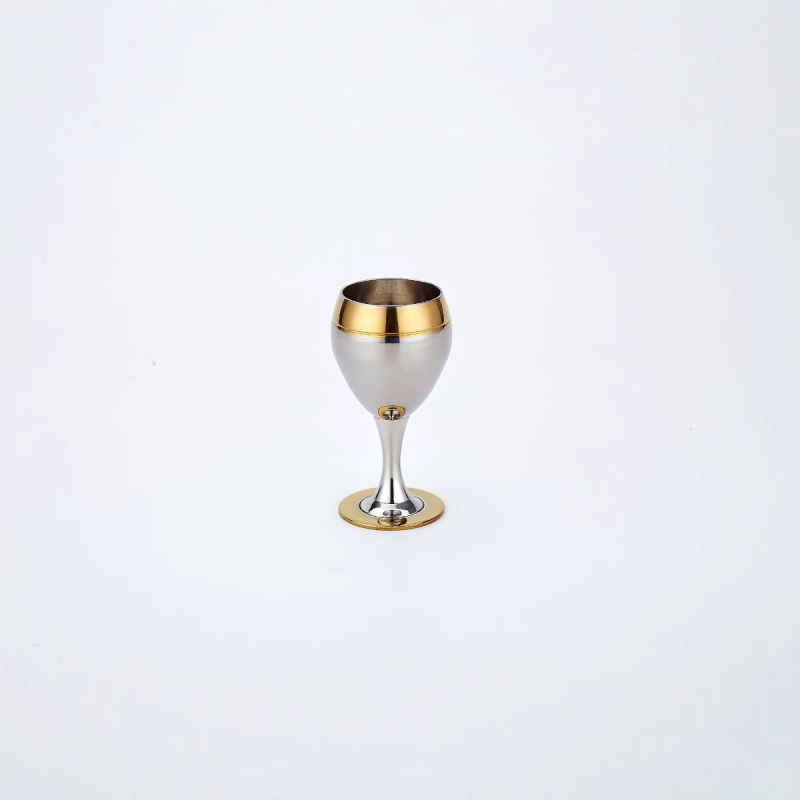 Set de pahare de vin din oțel inoxidabil 304, cu margine auriu, însoțit de farfurii și boluri – pentru bar, cocktail, restaurant și uz casnic