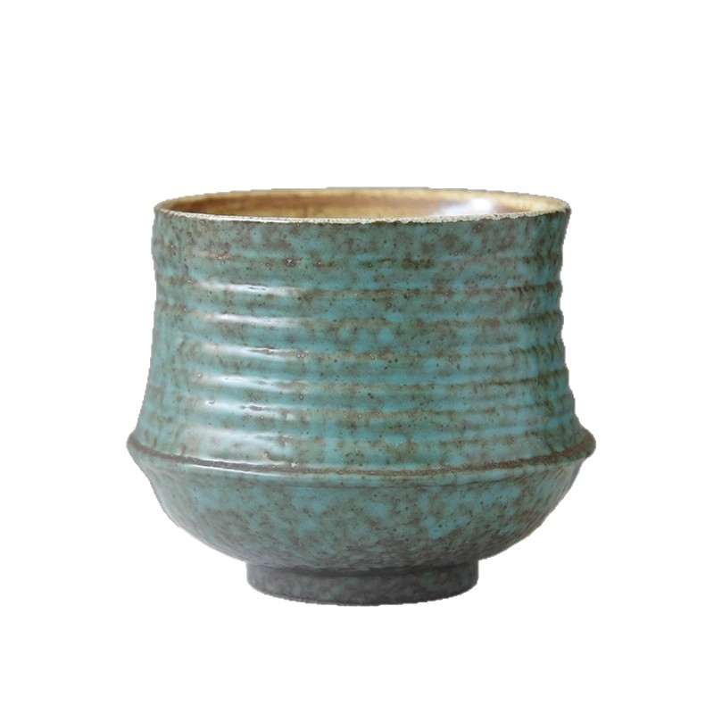Set de cești de cafea din ceramică cu farfurioare, stil retro, cană pictată manual